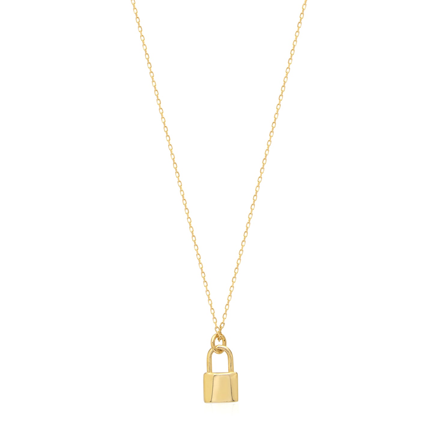 Sterling silver Lock pendant Necklace in Sterling Silver