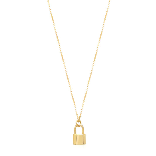 Sterling silver Lock pendant Necklace in Sterling Silver
