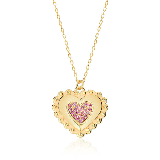 Cubic Zircon Heart Sterling silver Necklace