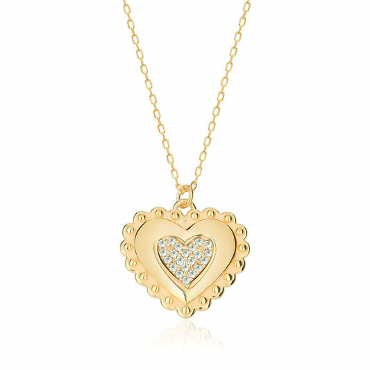 Cubic Zircon Heart Sterling silver Necklace
