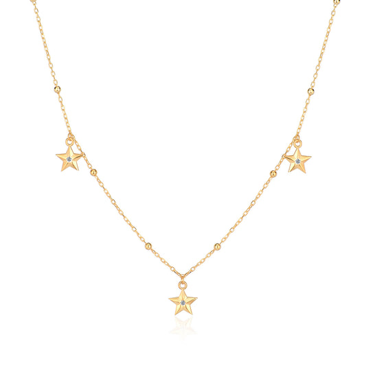 Cubic Zircon Star Sterling silver Necklace