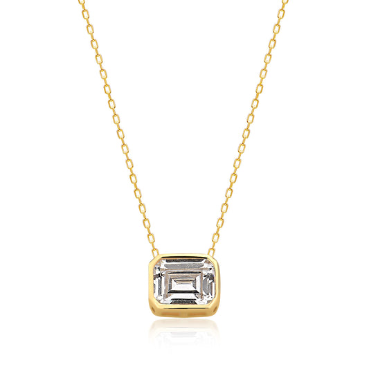 Cubic Zircon Geometric Shape Sterling silver Necklace