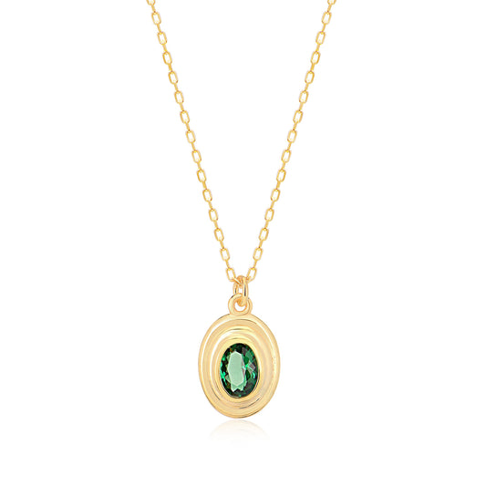 Cubic Zircon colored stone Sterling silver Necklace