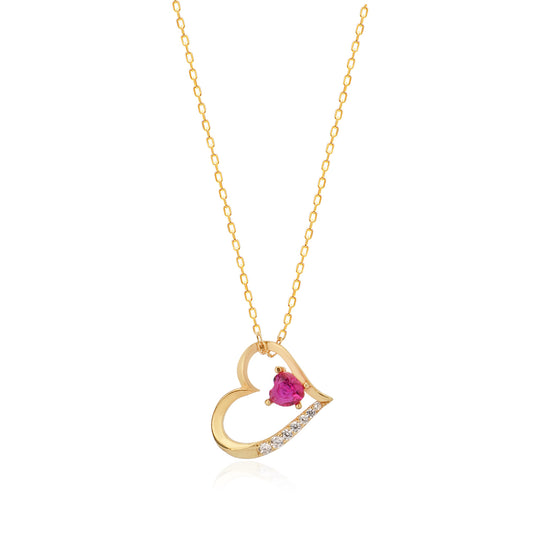 Cubic Zircon Heart Sterling silver Necklace