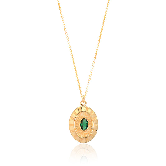 Cubic Zircon colored stone Sterling silver Necklace