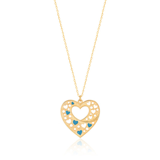 Enamel Heart Sterling silver Necklace