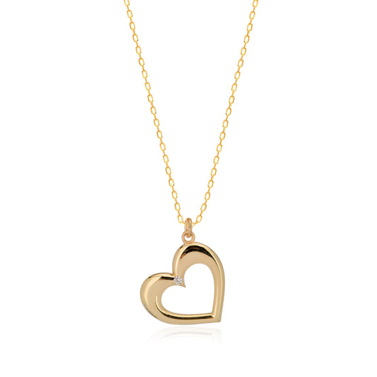 Cubic Zirconia Heart Sterling silver Necklace