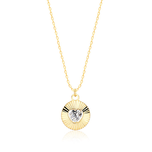 Cubic Zircon Heart Sterling silver Necklace