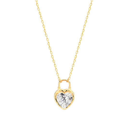 Cubic Zircon Heart Sterling silver Necklace