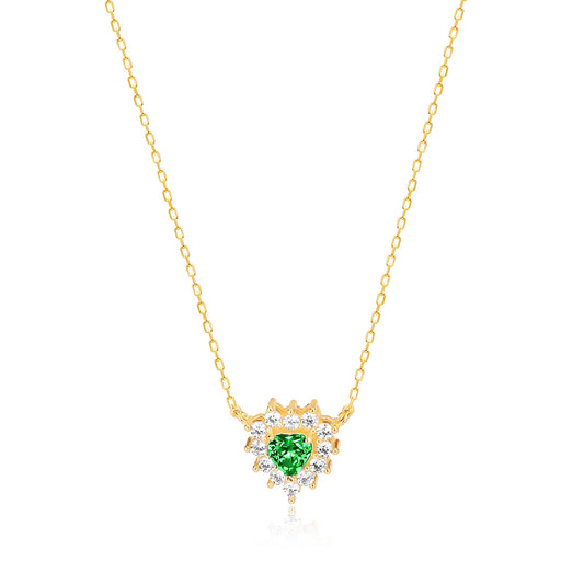 Cubic Zircon Heart Sterling silver Necklace