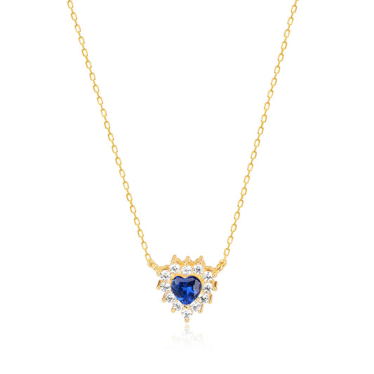 Cubic Zircon Heart Sterling silver Necklace
