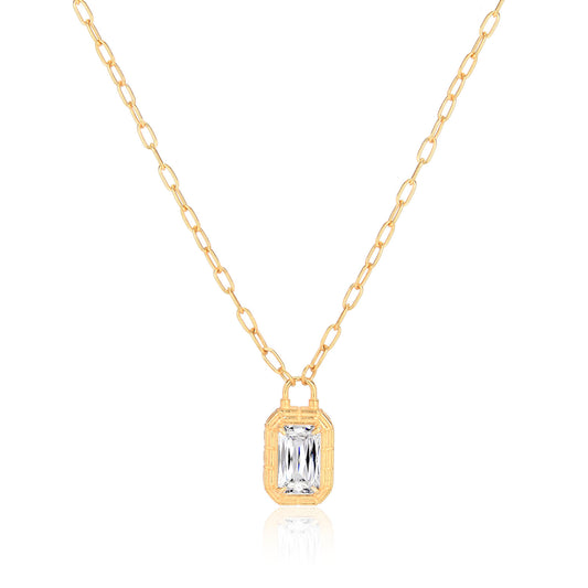 Cubic Zircon Geometric Shape Sterling silver Necklace