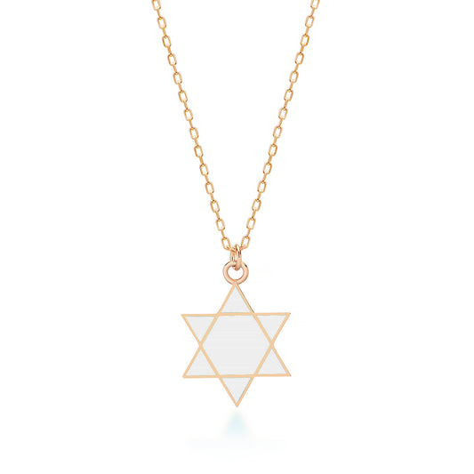 Enameled Star Of David Sterling silver Necklace