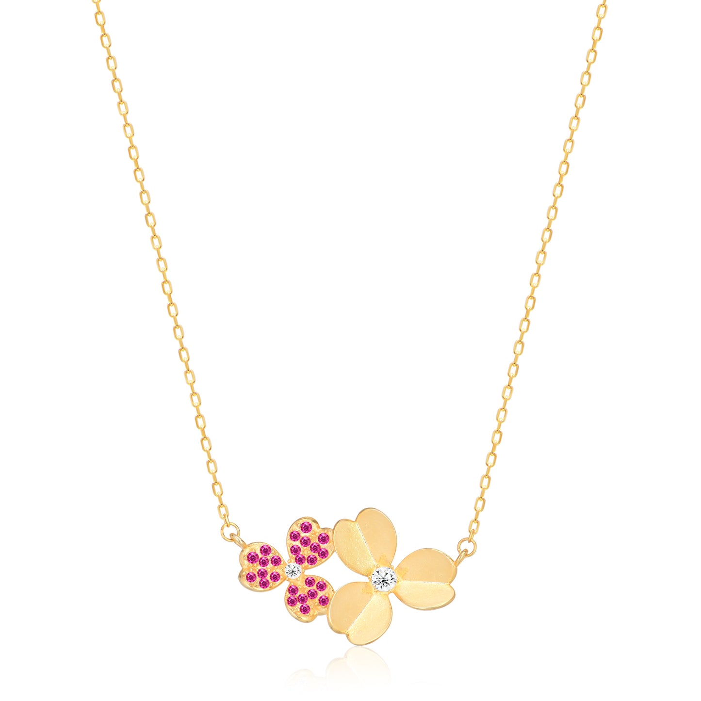 Cubic Zircon Flower Sterling silver Necklace