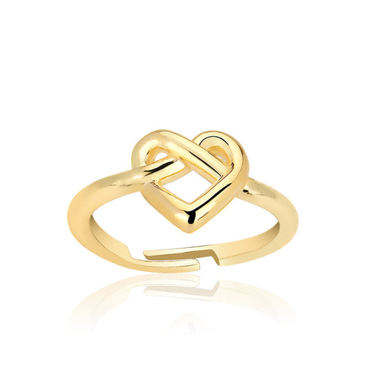Adjustable Heart Ring in Sterling silver