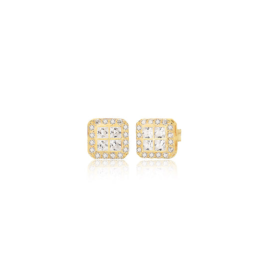 Cubic Zircon Geometric Stud earring in Sterling silver