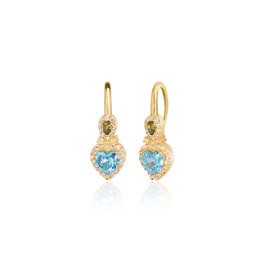 Cubic Zircon Heart earring in Sterling silver
