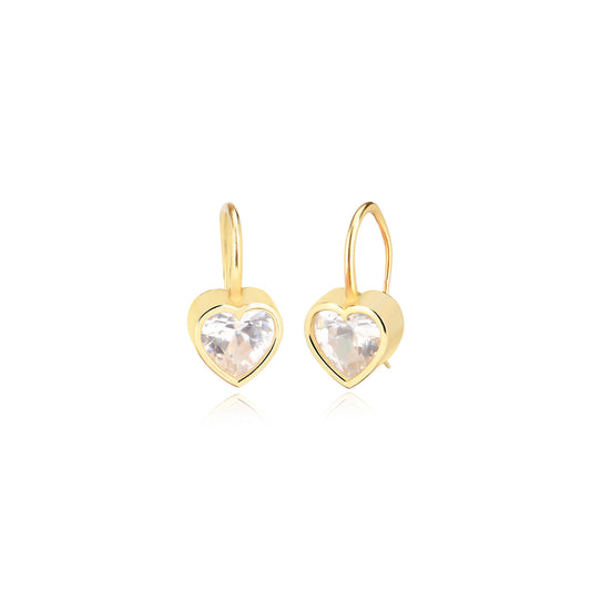 Cubic Zircon Heart earring in Sterling silver