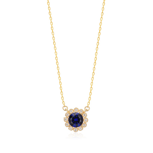 Cubic Zircon colored stone Sterling silver Necklace