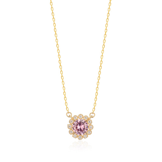 Cubic Zircon colored stone Sterling silver Necklace