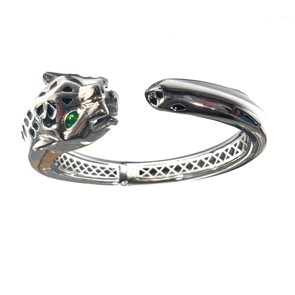 Stainless Steel Cubic Zirconia Tiger Bangle