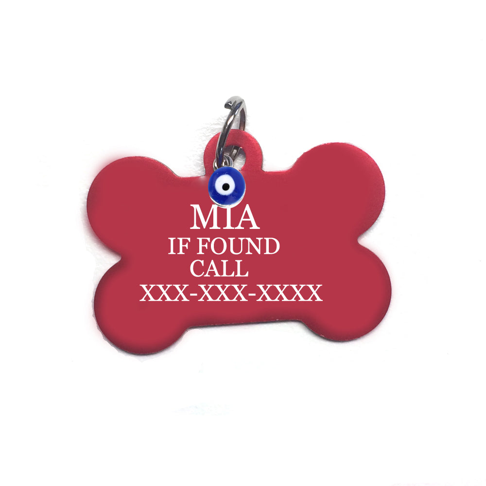 Evil Eye, Evil Eye Dog Id Tag with Free Engraving - DIAMOND JEWELRY NY 