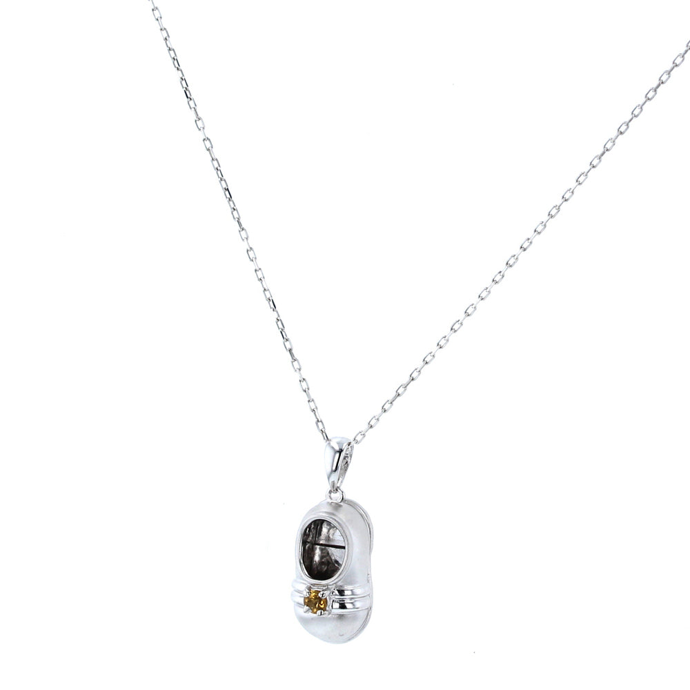 white Gold Diamond Citrine Gemstone shoe charm