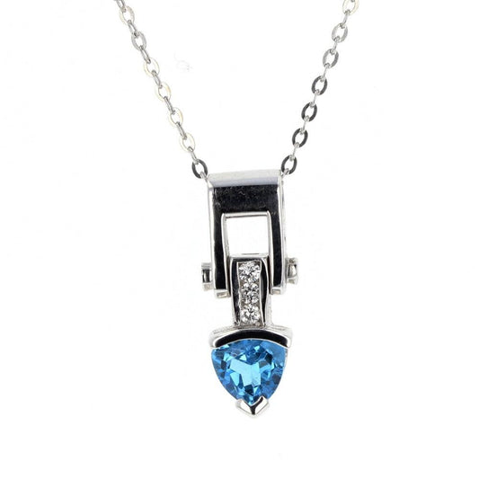 Diamond & Blue Topaz Pendant