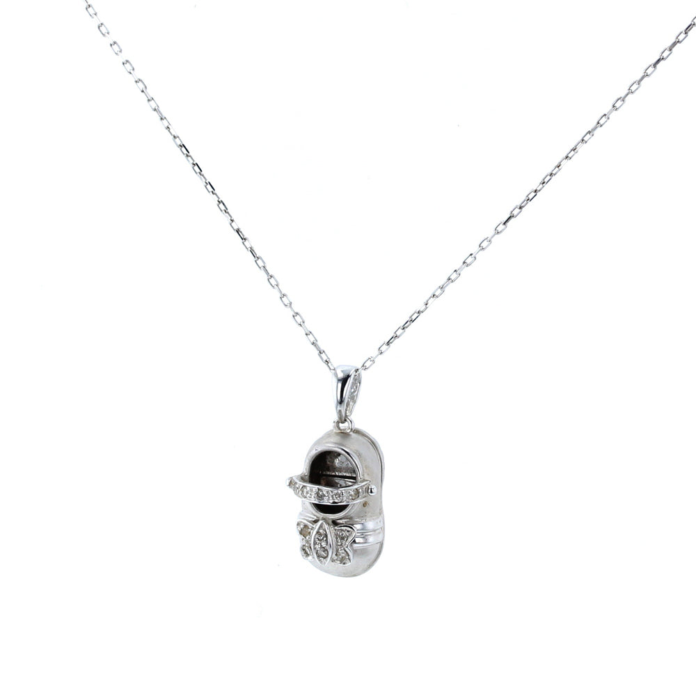 white Gold Diamond Butterfly shoe charm