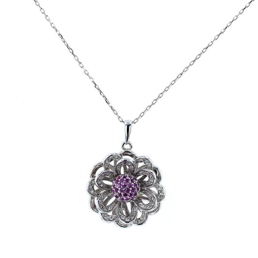 Diamond & Pink Sapphire Pendant