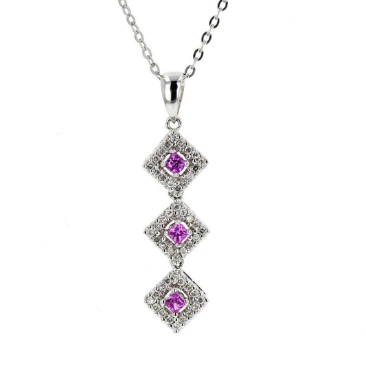 Diamond & Pink Sapphire Pendant
