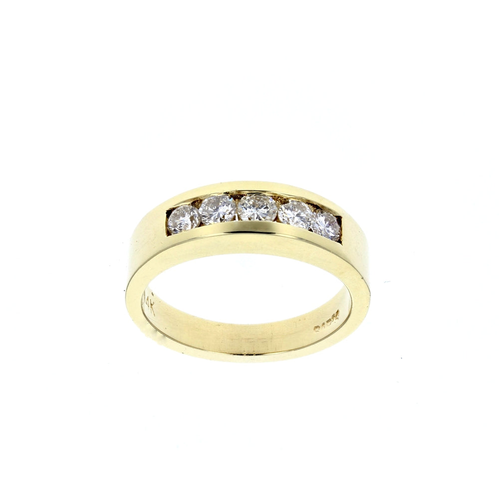 Yellow Gold 5 Stone Diamond Band