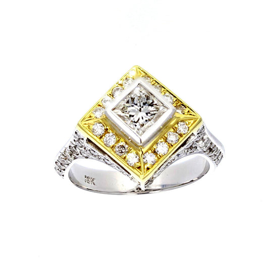 Engagement Two Tone Diamond Ring
