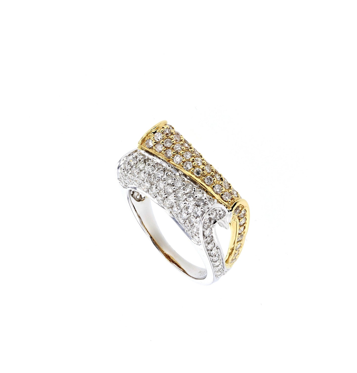 White & Yellow Gold Modern Diamond Ring
