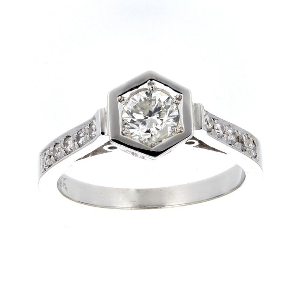 18KT White Gold Diamond Engagement Ring