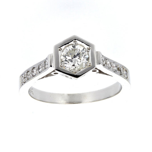18KT White Gold Diamond Engagement Ring