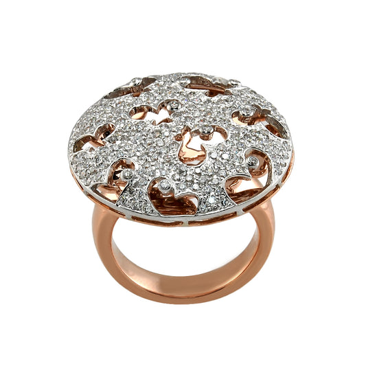 White & Rose Gold Modern Diamond Ring