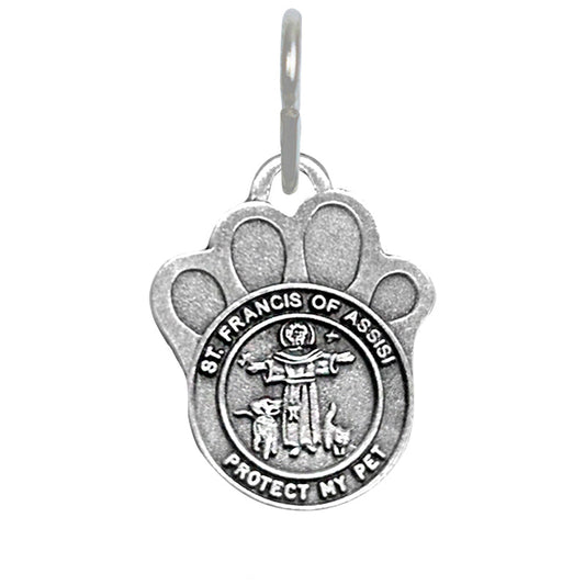 1-Pewter Paw and St. Francis Pet Medal