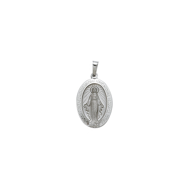 White Gold Oval Miraculous Medal