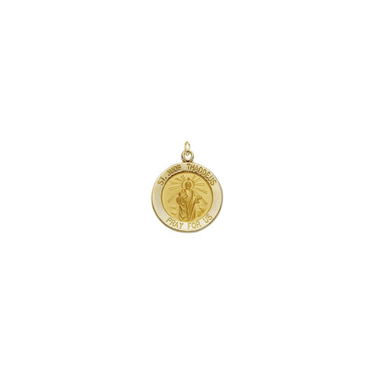 1/2 Inch Gold Round St. Jude Medal, Patron Saint of Hopeless Causes and Desperation