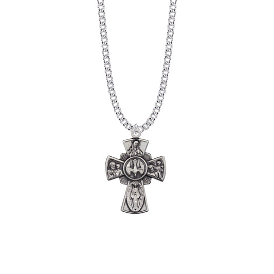 Sterling Silver Engraved Antique Five Way Medal