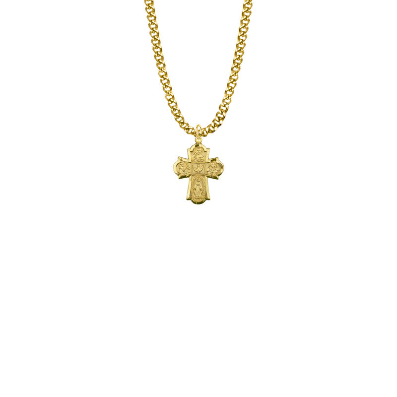 11/16 Inch 12KT Gold Filled Engraved Five Way Medal