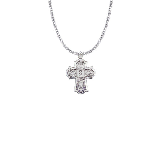 Sterling Silver First Communion Four Way Medal