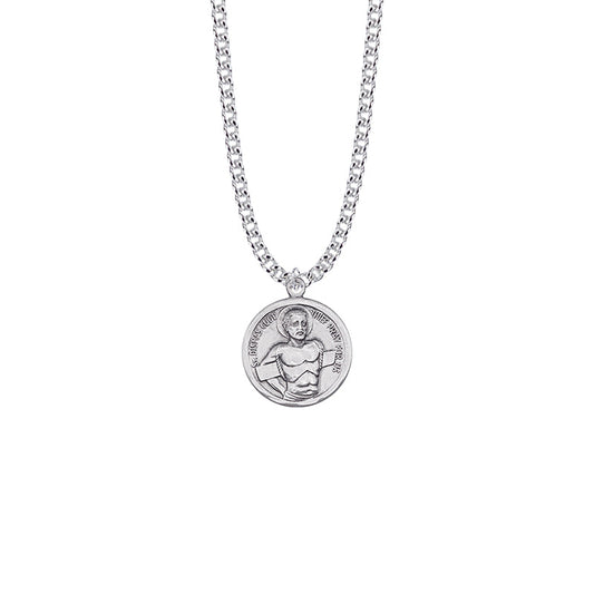 Sterling Silver Round St. Dismas Medal, Patron Saint of Penitent Criminals