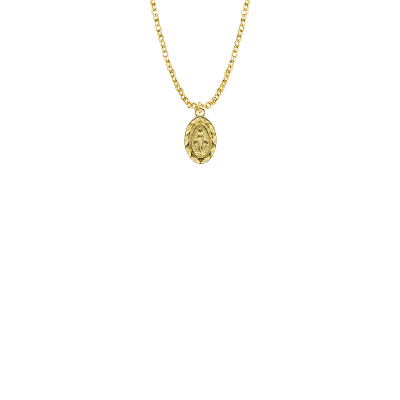9/16 Inch 12KT Gold Filled Oval Miraculous Baby Medal