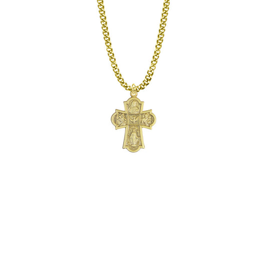 Brass Gold Finish Five Way Medal