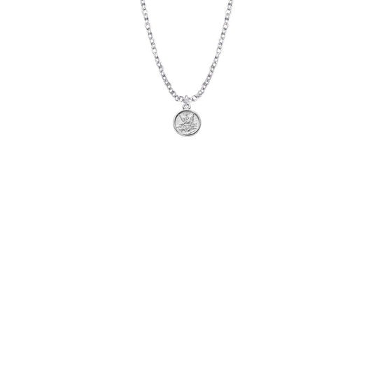 3/8 Inch Sterling Silver Guardian Angel Baby Medal