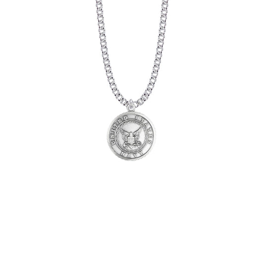 Round Nickel Silver U.S. Navy Medal with St. Michael on Back