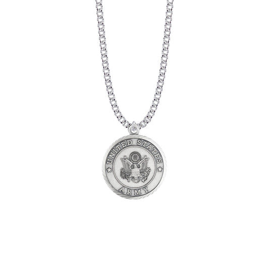 Round Nickel Silver U.S. Army Smybol Medal with St. Michael on Back