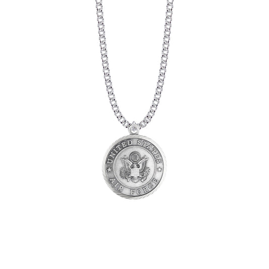 Round Nickel Silver U.S. Air Force Medal with St. Michael on Back